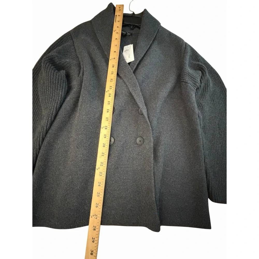 Banana Republic Sweater Blazer Mens Medium Gray Shawl Collar Double Breasted HR1